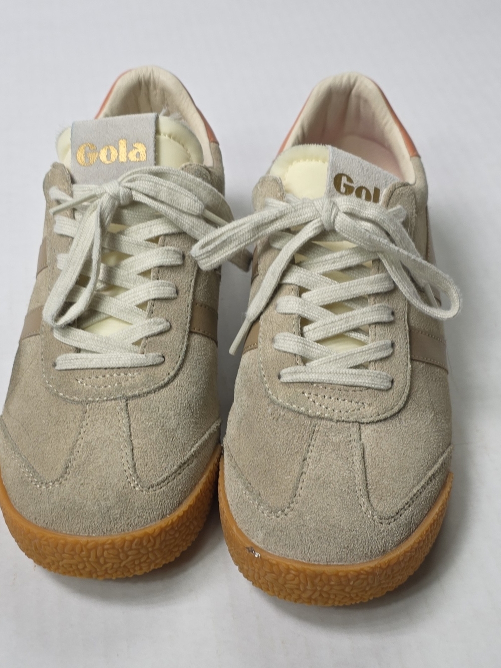 Gola Beige Suede Sneakers with Gum Sole